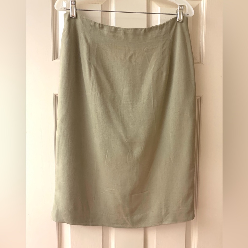 Rena Rowan for Seville Tan Linen Blend Skirt